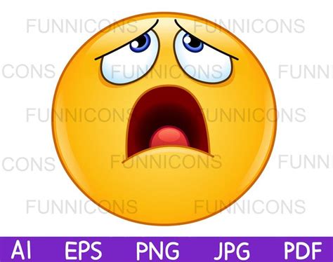 Exasperated Emoji Looking Up Tired Oh No What Now Vector Clipart