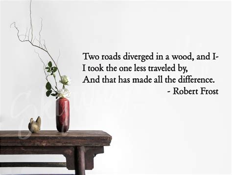 The Road Not Taken By Robert Frost Vinyl Wall Decal Home Etsy Vinyl