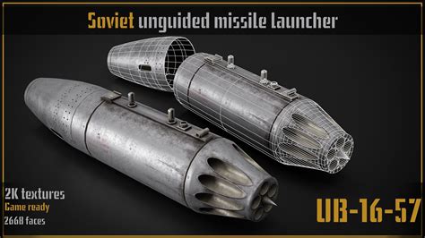 3d Model Game Ready Model Of Ub 16 57 Unguided Missile Rockets Launcher