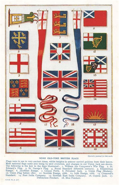 Historic British Flags 18th Century Flag Decor Union Jack British