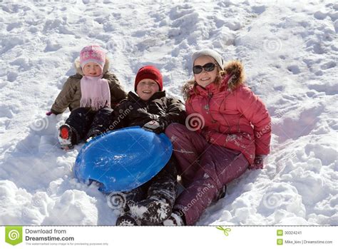 Children Playing In Snow Stock Image Image 30324241