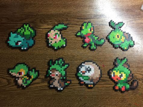 Grass Pokémon Starters Made Out Of Perler Beads Rpokemon