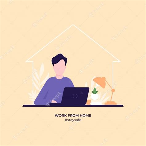 Work From Home Illustration Premium Vector