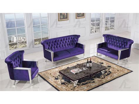 3pcs Purple Fabric Sofa Set Shop For Affordable Home Furniture Decor
