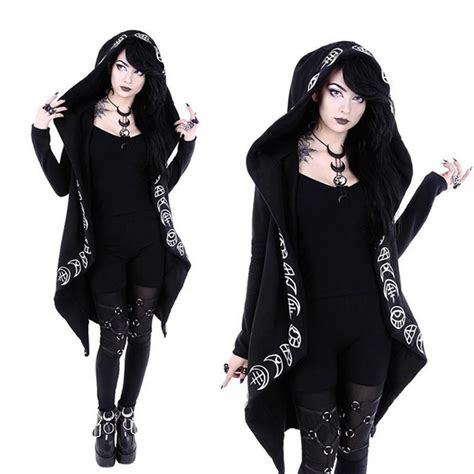 Plus Size Gothic Casual Hoodies Women Cool Black Hooded Sweatshirts Loose Cotton Plain Female