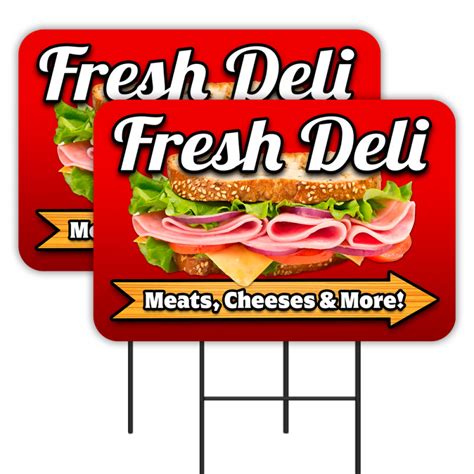 Fresh Deli 2 Pack Double Sided Yard Signs 16 X 24 With Metal Stakes