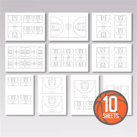 Blank Basketball Court For Plays Printable Layout Pdf Sheets Inspire