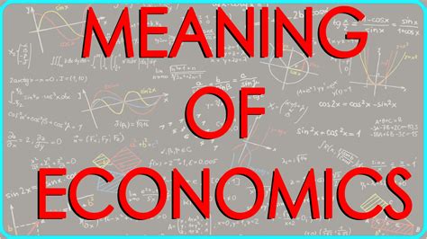 Do you know it's meaning? Meaning of Economics - YouTube