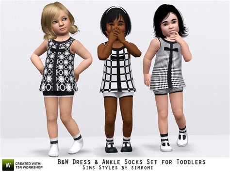 Simromis Black And White Tank Dress And Socks Set For Toddlers