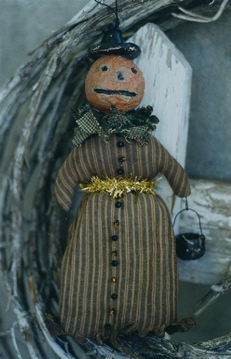 Primitive Halloween Pattern Epattern Pdf Pumpkin Jol Witch Etsy