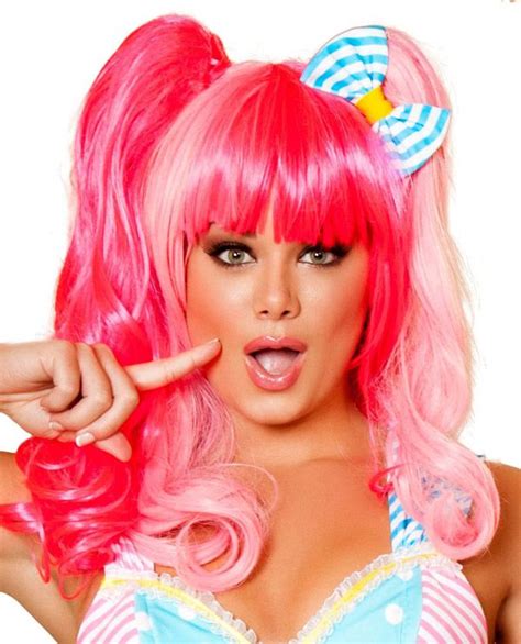 Pink Wig With Bow Pink Wig Halloween Costume Wigs Costume Wigs
