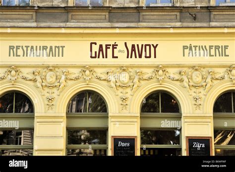 Cafe Savoy On Vitezna Street Prague Czech Republic Stock Photo Alamy