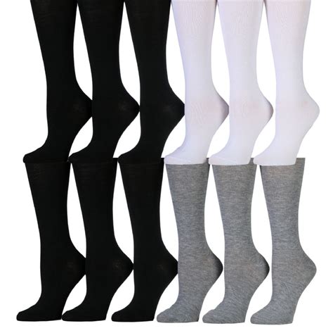 180 Units Of Womens Solid Color Knee High Socks Black White Gray