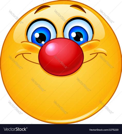 Circus Clown Emoji Emoticon With Red Nose Funny Face