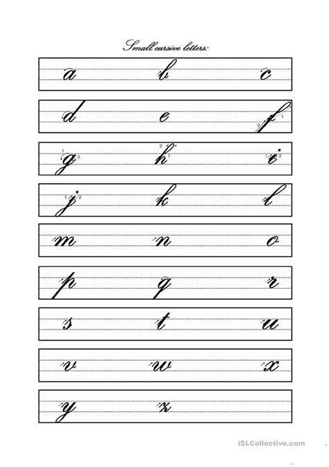 Small Cursive Letters English Esl Worksheets For Distance Learning