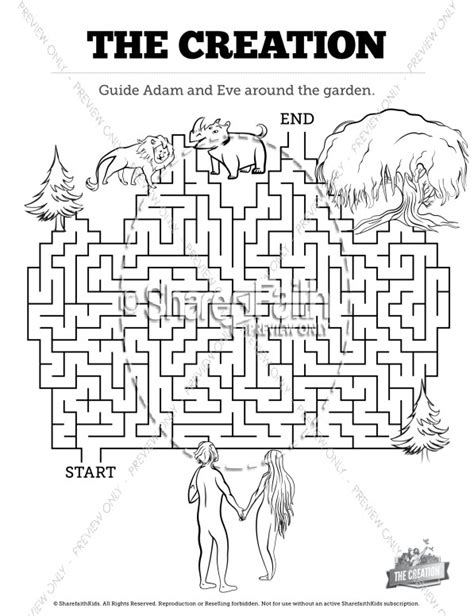 The Creation Story Bible Maze Activity
