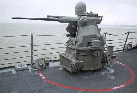 Mk 38 25mm Chain Gun Aboard The Guided Missile Destroyer Uss Mcfaul