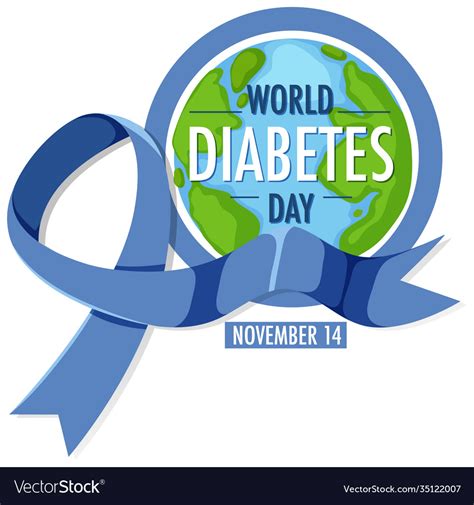 World Diabetes Day Logo Or Banner With Blue Vector Image