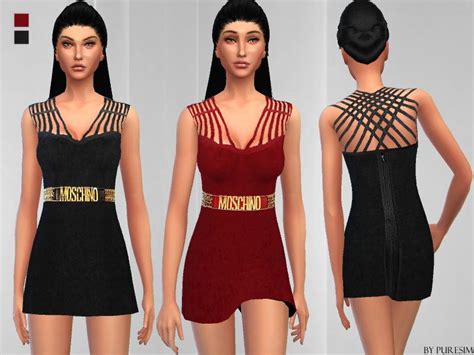 Puresims Chic Dress Bandage Dress Halter Dress Sims4 Clothes Sims 4