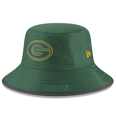 New Era Green Bay Packers Green 2018 Training Camp Primary Bucket Hat