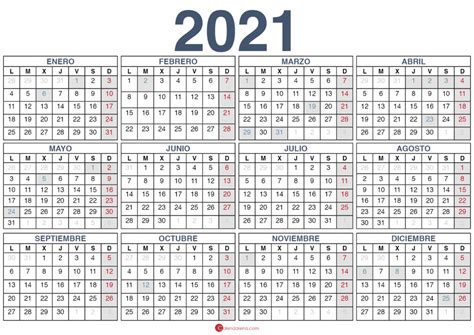 Descargar Gratis Calendario 2021 España 🇪🇸