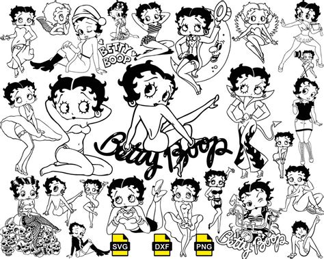 Betty Boop Svg Betty Boop Outline Svg American Girl Svg Etsy