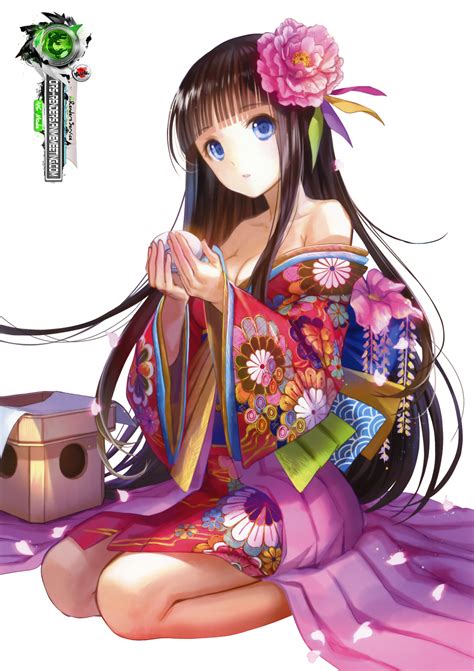 Beautiful Kimono Girl Hyper Colorfull Render Ors Anime
