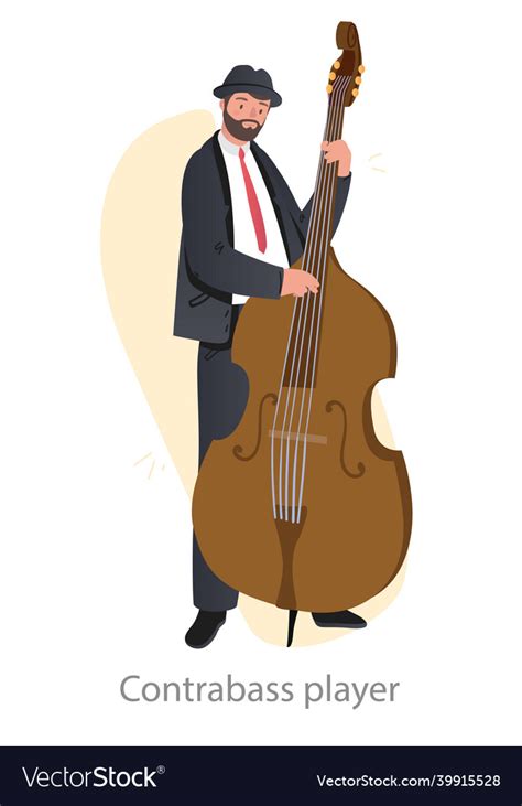 Contrabass Player Concept Royalty Free Vector Image