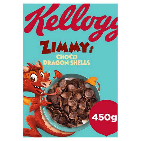Kelloggs Zimmys Choco Dragon Shells Cereal 450g Kids Cereal