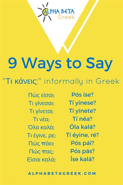 Ways To Say How Are You In Greek Greek Language Learning Greek