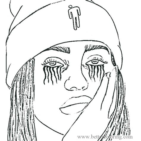 Billie Eilish Tearing Coloring Pages Free Printable Coloring Pages