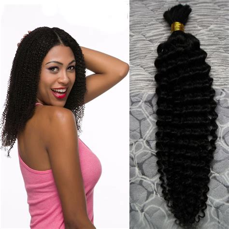 Unprocessed Virgin Mongolian Kinky Curly Bulk Hair 1 Jet Black Afro Kinky Curly Hair For