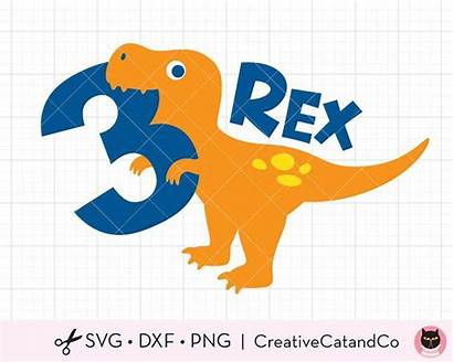 Birthday Svg 3rd Dinosaur Rex Three Cricut