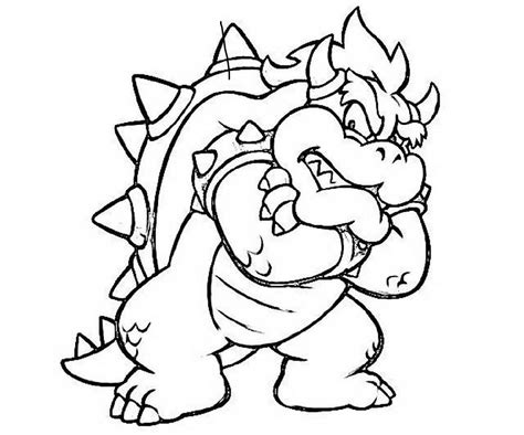 Bowser Castle Coloring Page Mewarna