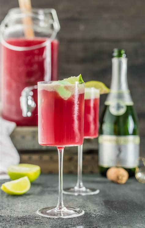 This decadent cocktail of champagne laced with cognac is perfect for special occasions. Cranberry Limeade Holiday Champagne Punch - The Cookie Rookie