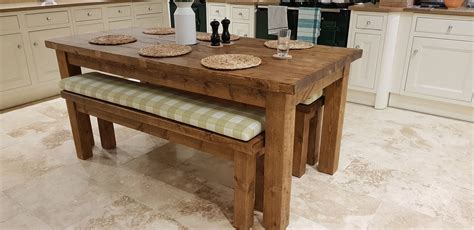 Tortuga Rustic 6x3 Wooden Farmhouse Dining Table With 2