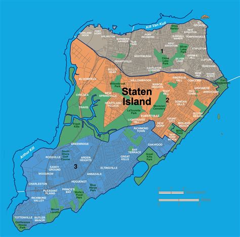 Staten Island Map With Neighborhoods Great Lakes Map