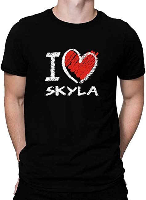 Teeburon I Love Skyla Chalk Style T Shirt L Black Uk Clothing