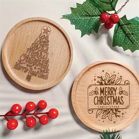 Custom Wooden Coasters For Christmas