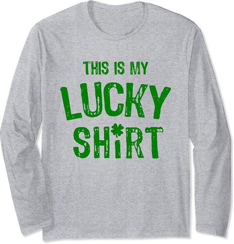 This Is My Lucky Shirt Green Text Shamrock Funny T Shirt