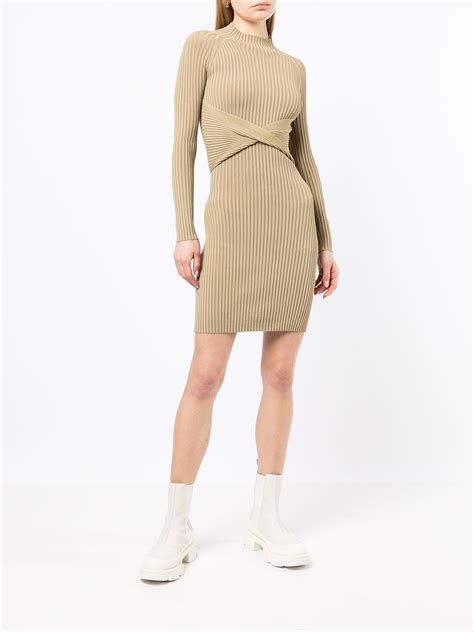 Dion Lee Twist Detail Ribbed Knit Minidress Farfetch