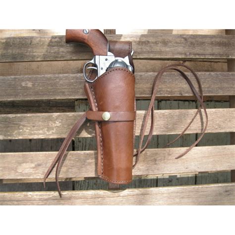 Western Gun Holster Brown Right Handed For 22 Caliber Single
