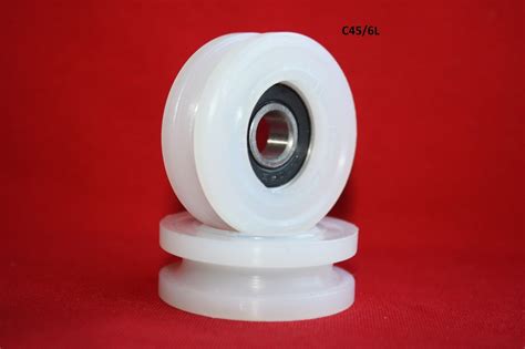 45mm Round U Groove Nylon Pulley With Ball Bearing Wheels Roller For