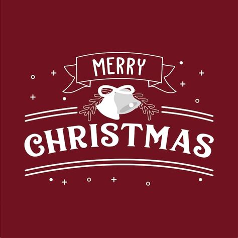 Premium Vector Merry Christmas Greeting Card With Lettering
