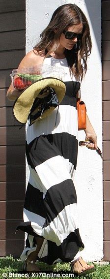 Rachel Bilson Looks Pool Party Ready In Her Striped Maxi Dress Daily