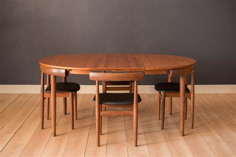 Vintage Danish Hans Olsen Teak Round Dining Table And Chair Set Mid
