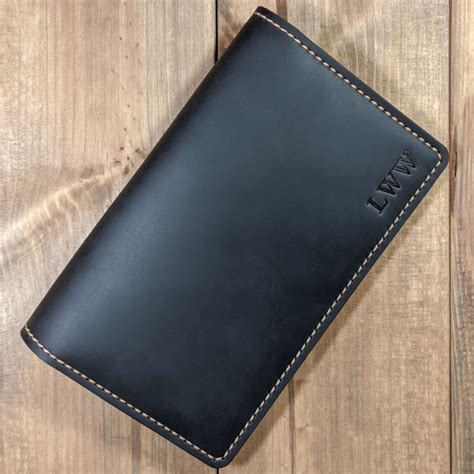Leather Top Stub Checkbook Cover With Credit Card Slots Cc025