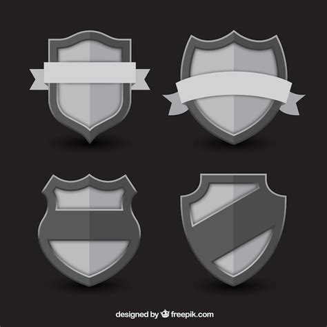 Free Vector Grey Shields