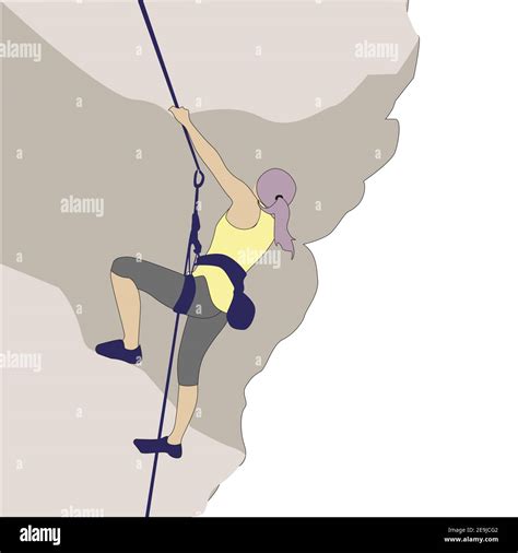 Girl Climbing On Rock Active Hobby Vector Hobby Activity Adrenalin