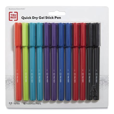 Tru Red Quick Dry Retractable Gel Pen Fine 05 Mm Assorted Ink